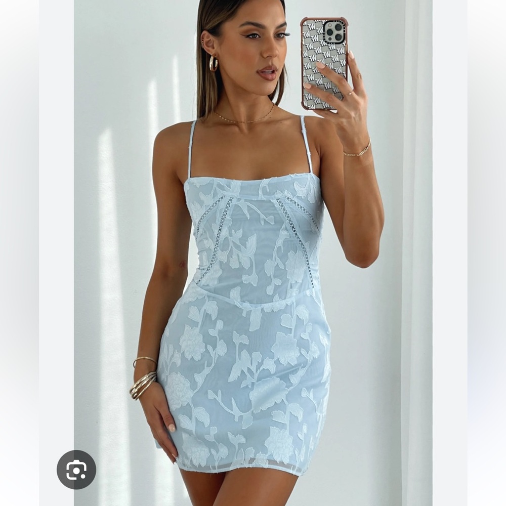 COPY - Blue floral mini dress Whitefox